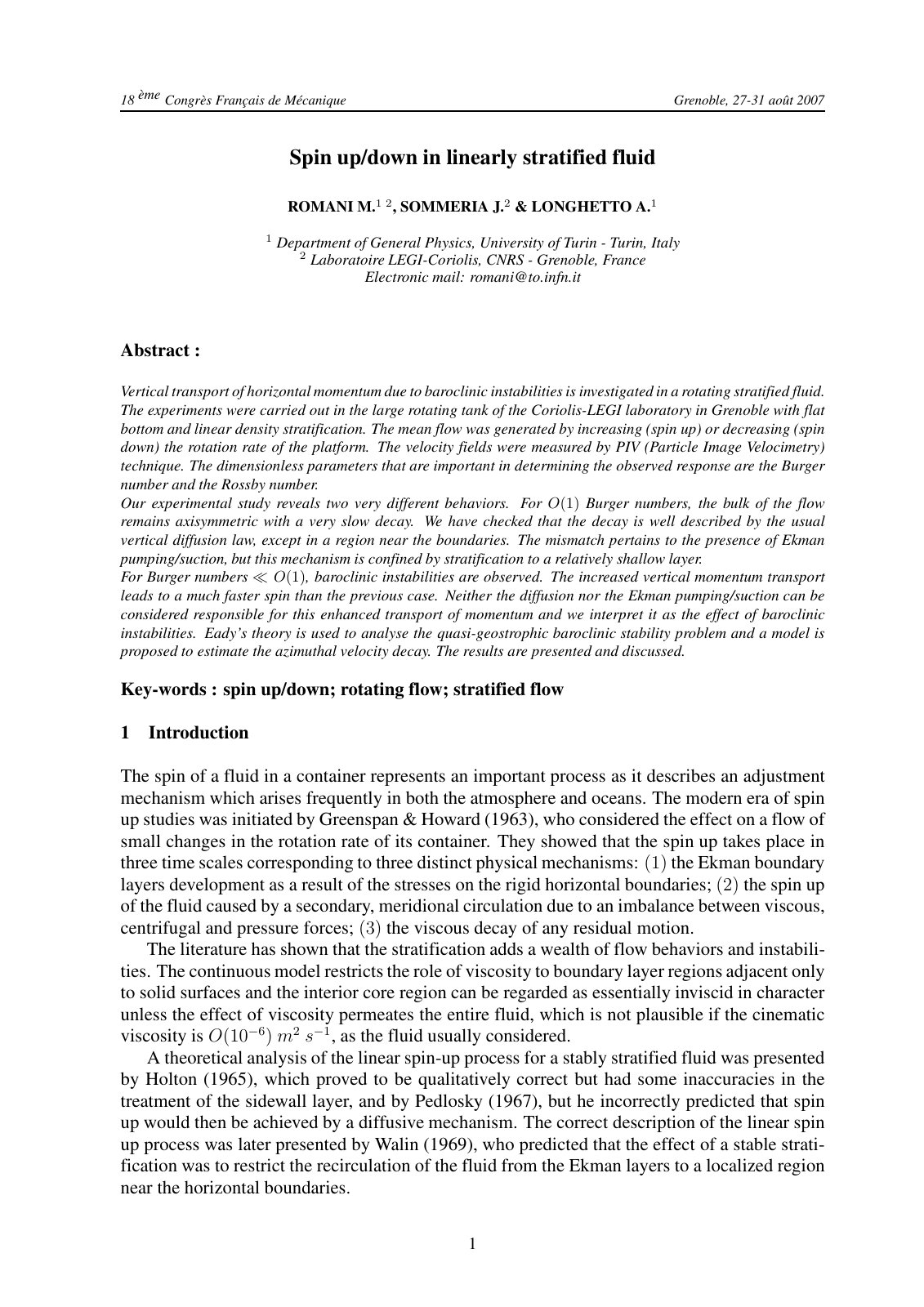 First page of Spin up/down in linearly stratified fluid