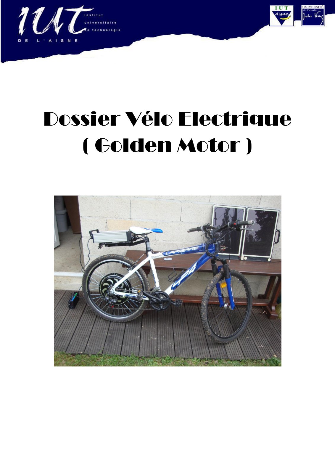 First page of dossier velo electrique