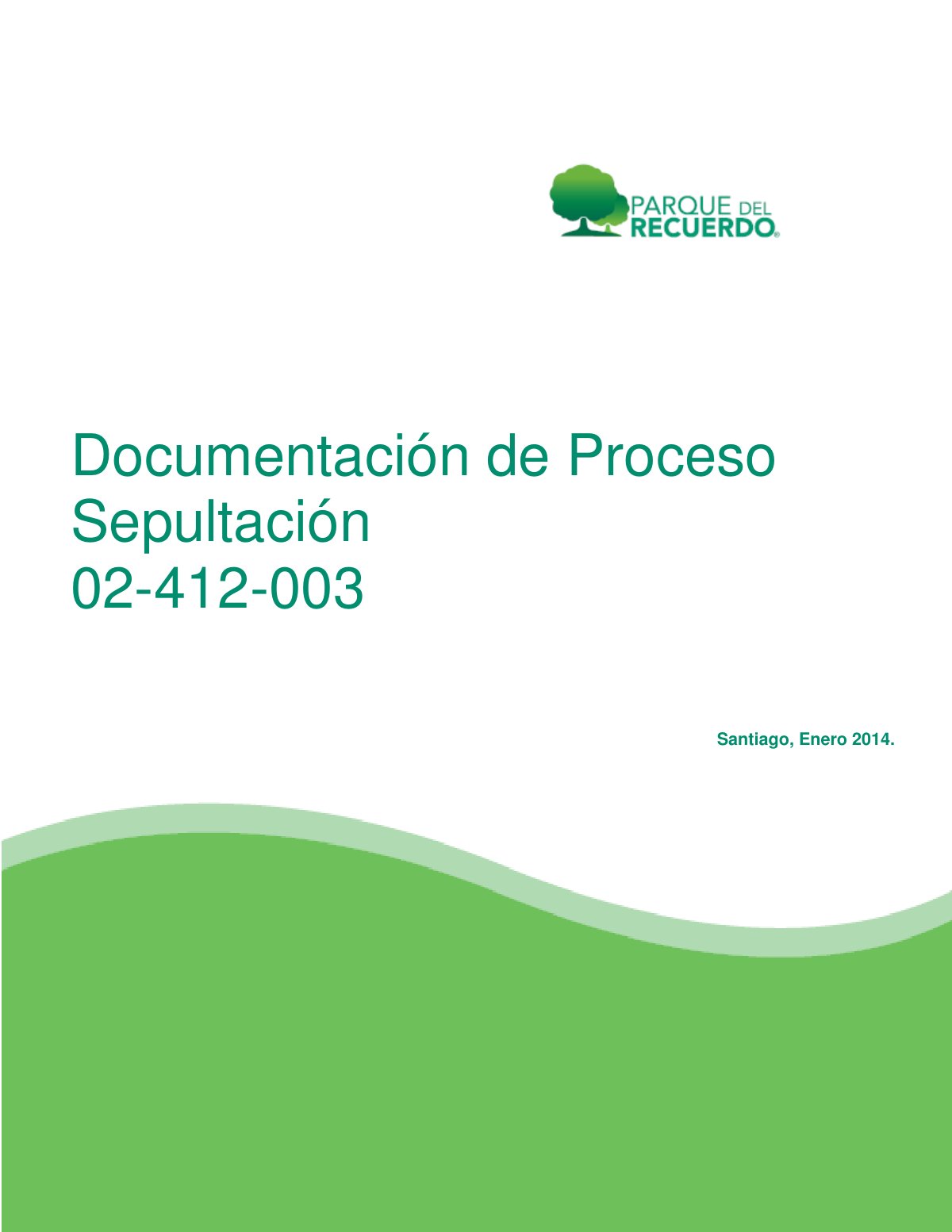 First page of Proceso Sepultacion 2014 V