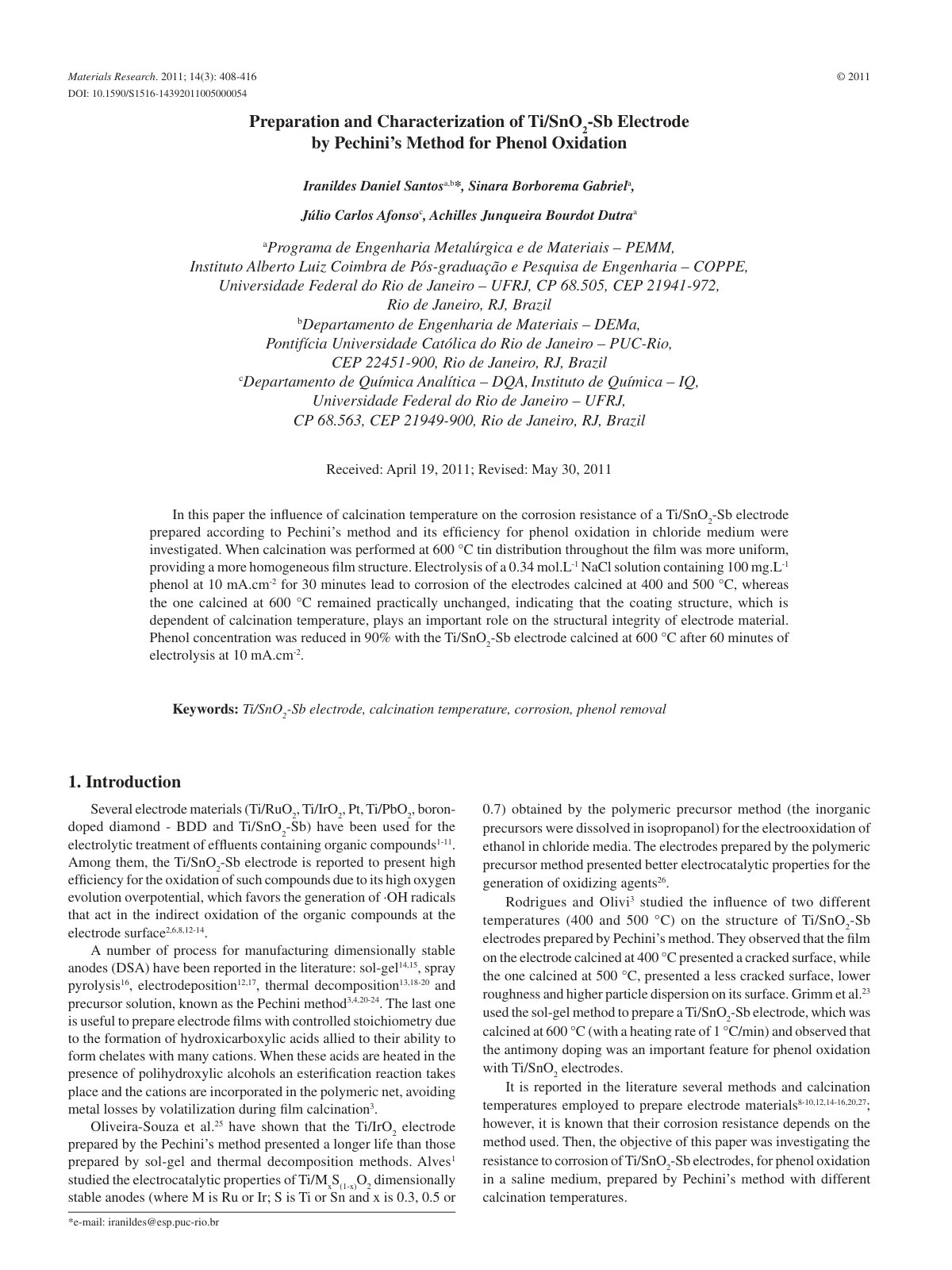 First page of Preparation and characterization of Ti S