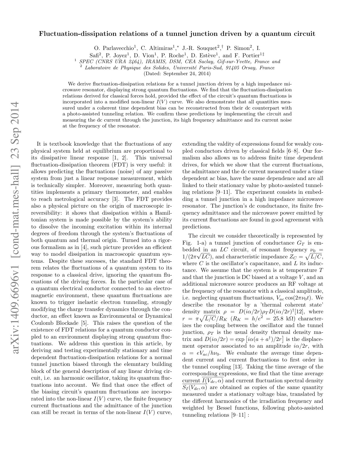 First page of Fluctuation dissipation relations of a t