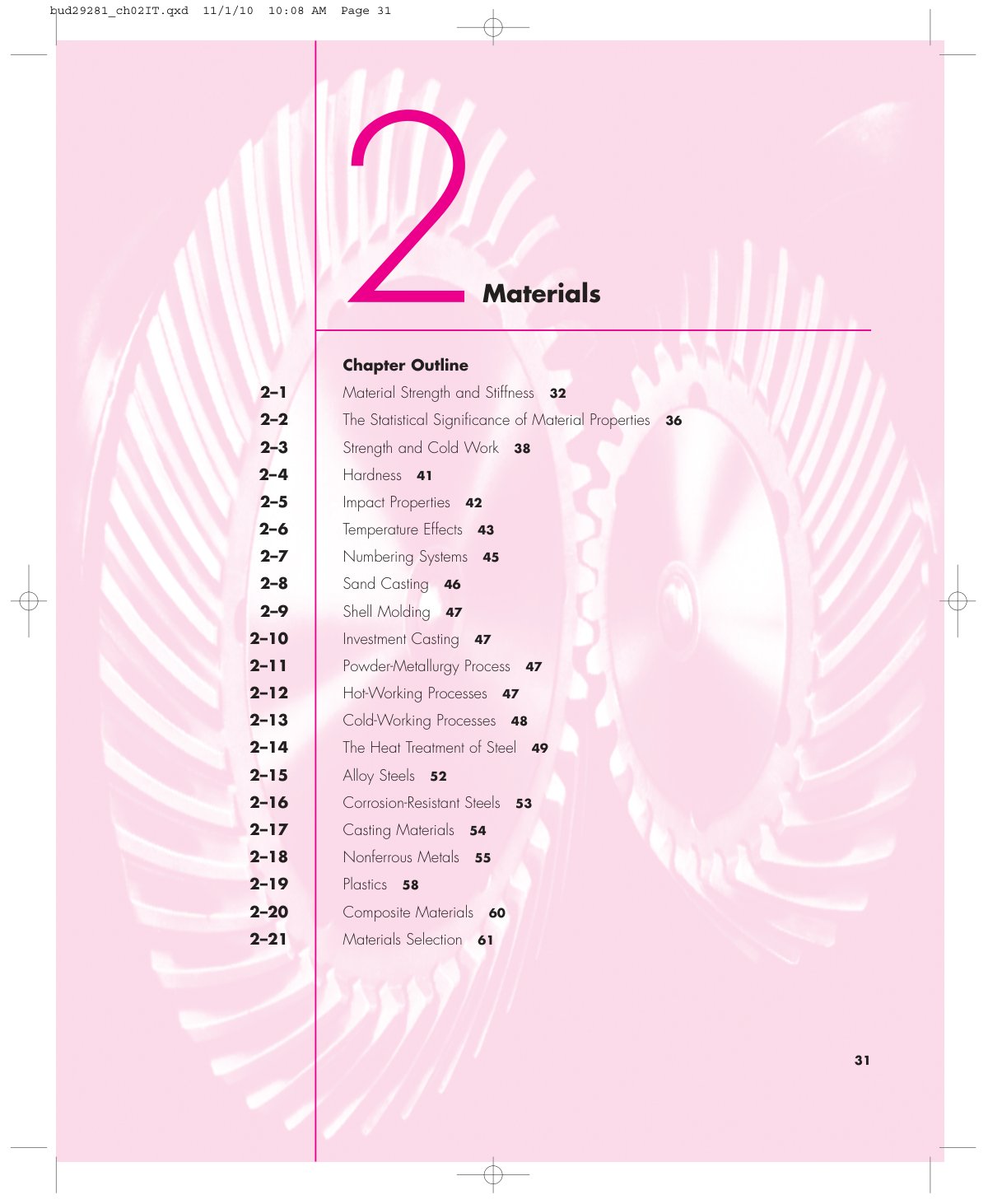 First page of Mechanical Engineering Design - Chapter 2: Materials
