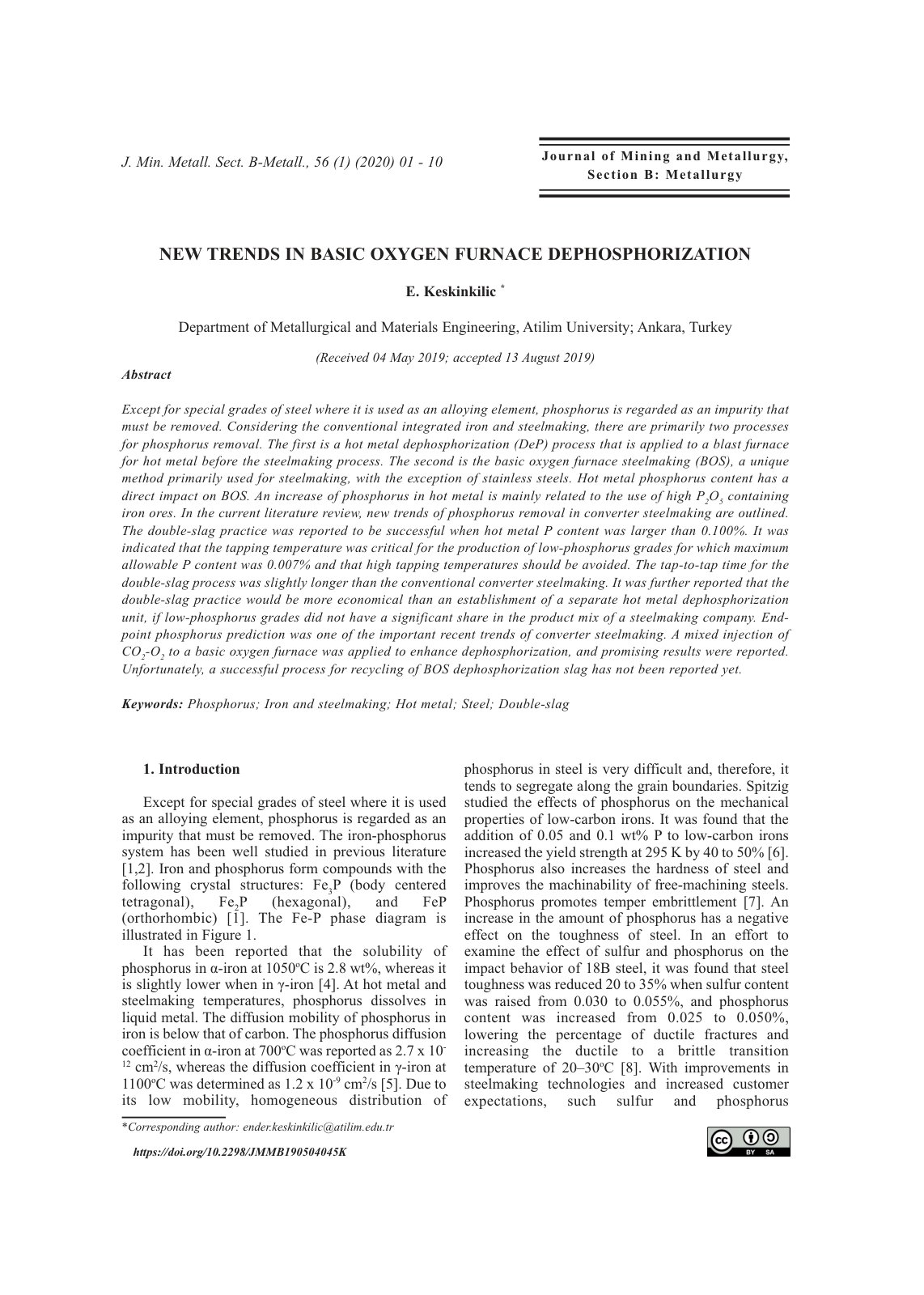 First page of New trends in basic oxygen furnace depho