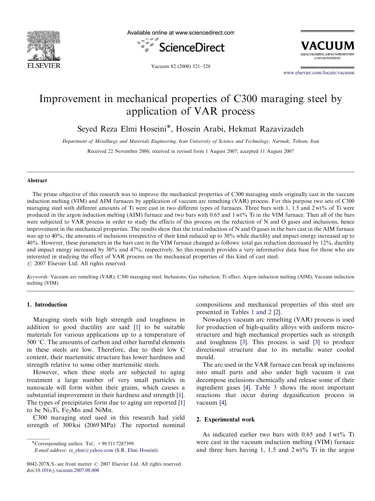 First page of Improvement in mechanical properties of