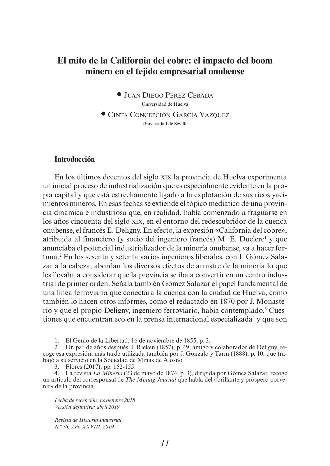 First page of El mito de la California del cobre el im