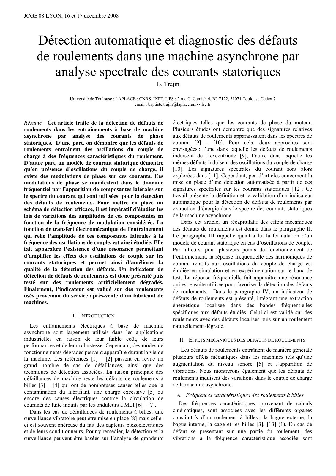 First page of Detection automatique et diagnostic des defauts de