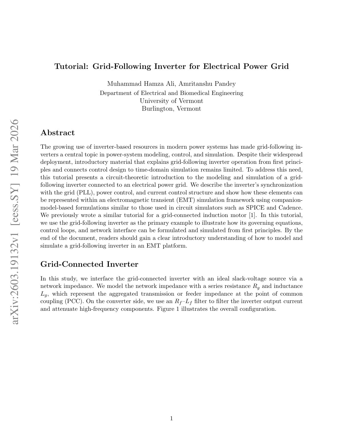 First page of 2026 Ali Grid Following Inverter Tutorial