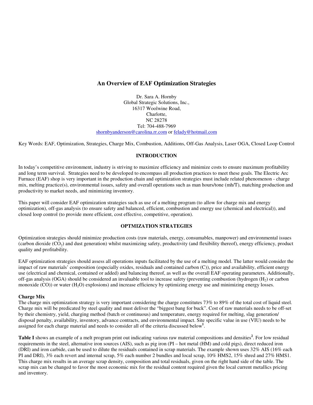 First page of An Overview of EAF Optimization Strategi
