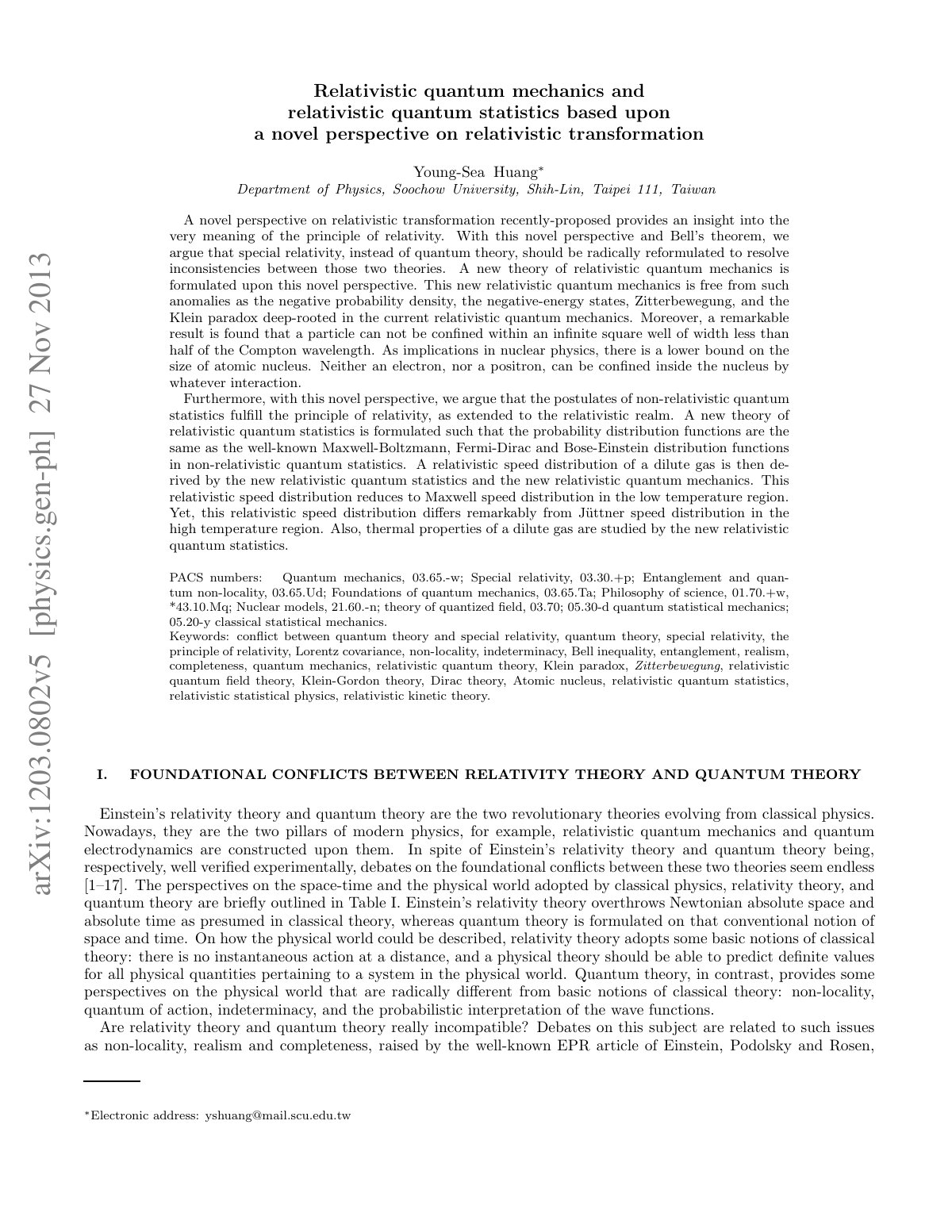 First page of Integration of quantum theory and relati