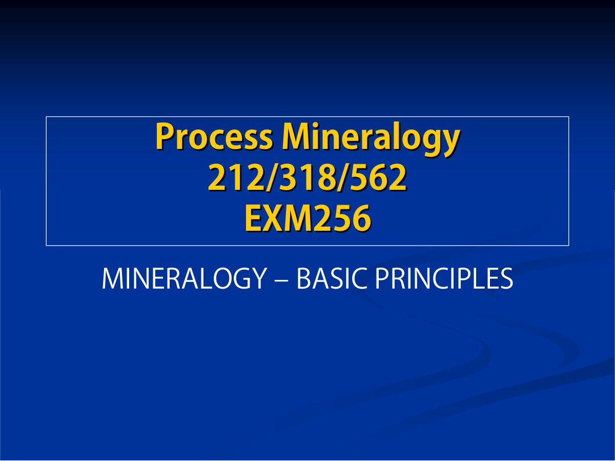 First page of 2. MINERALOGY BASIC PRINCIPLES   Slides