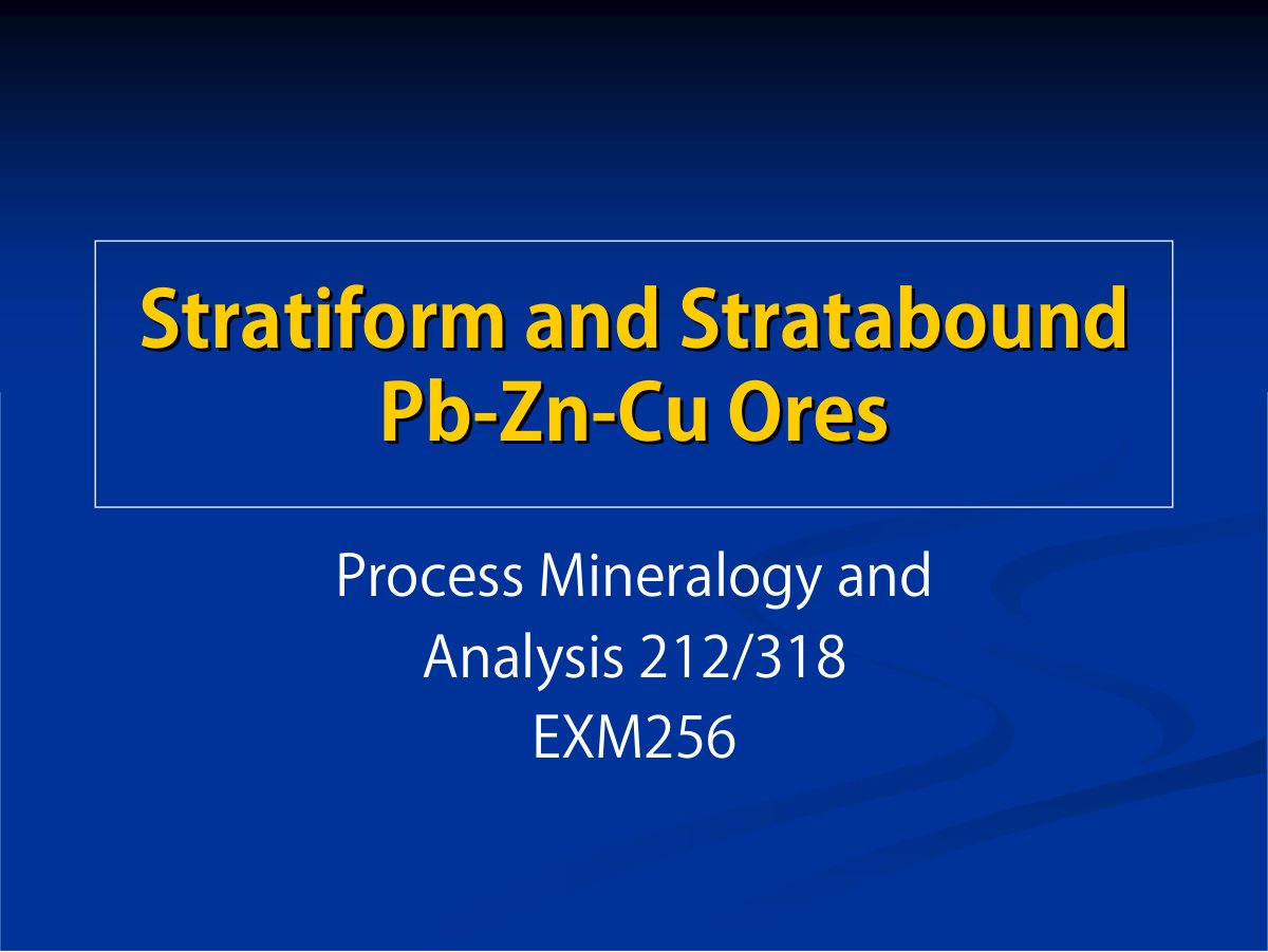 First page of 20. Base Metal Cu Pb Zn)   Slides