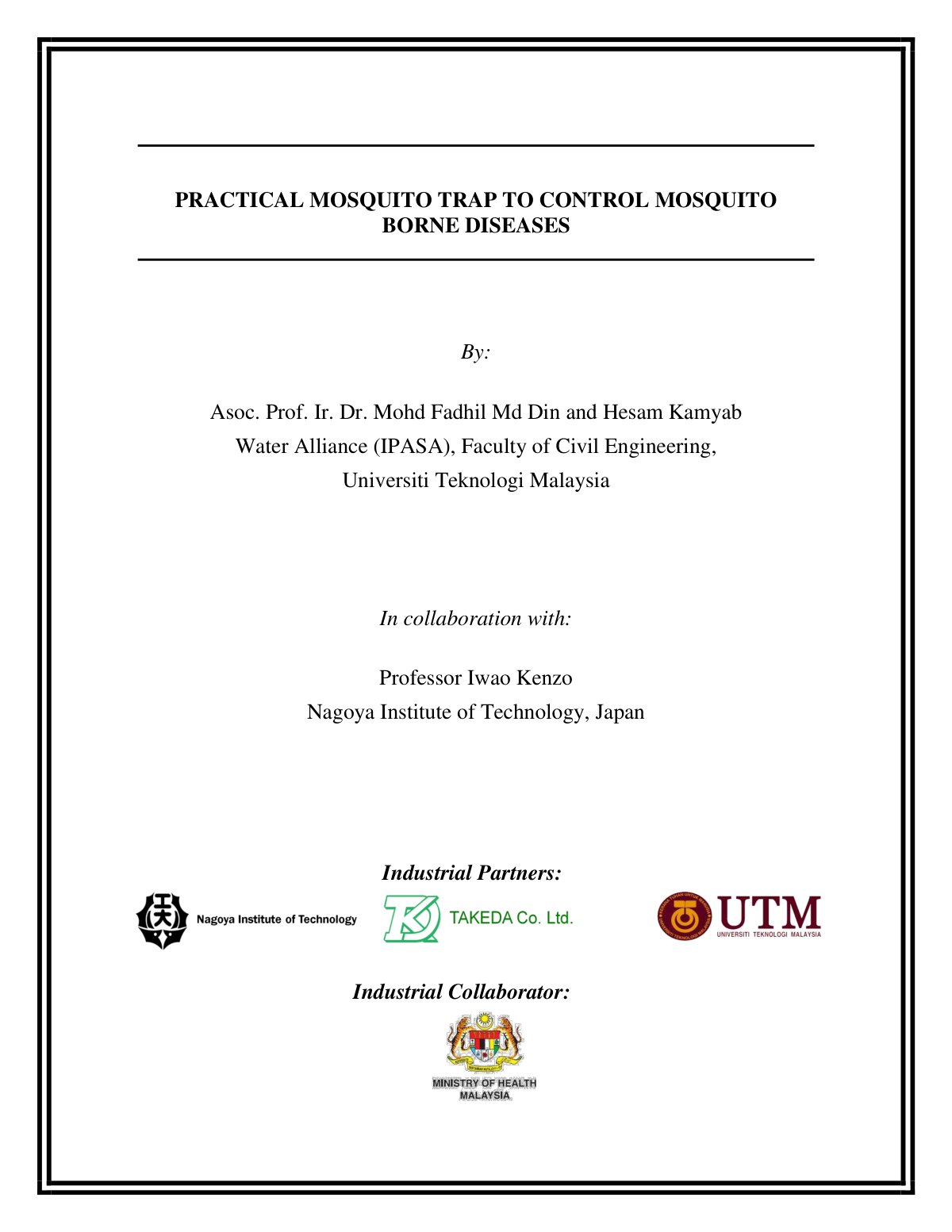 First page of PRACTICAL MOSQUITO TRAP TO CONTROL MOSQU