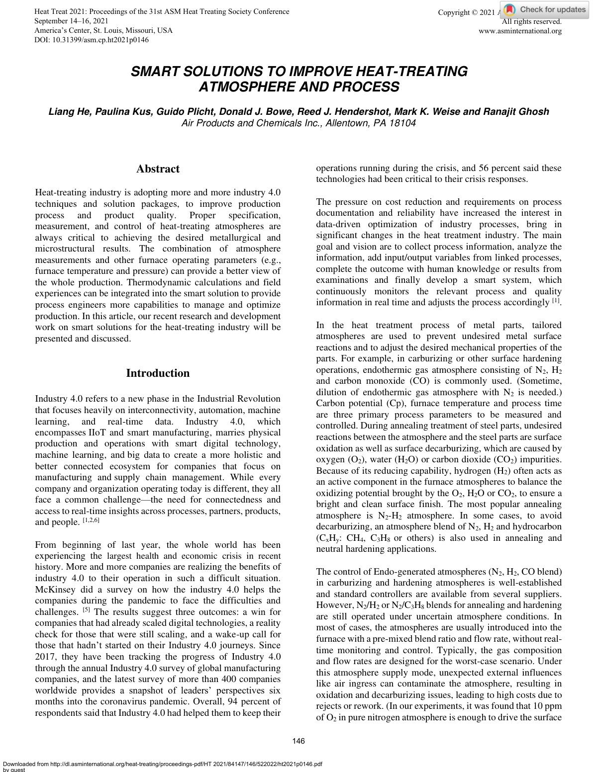 First page of Smart Solutions to Improve Heat Treating