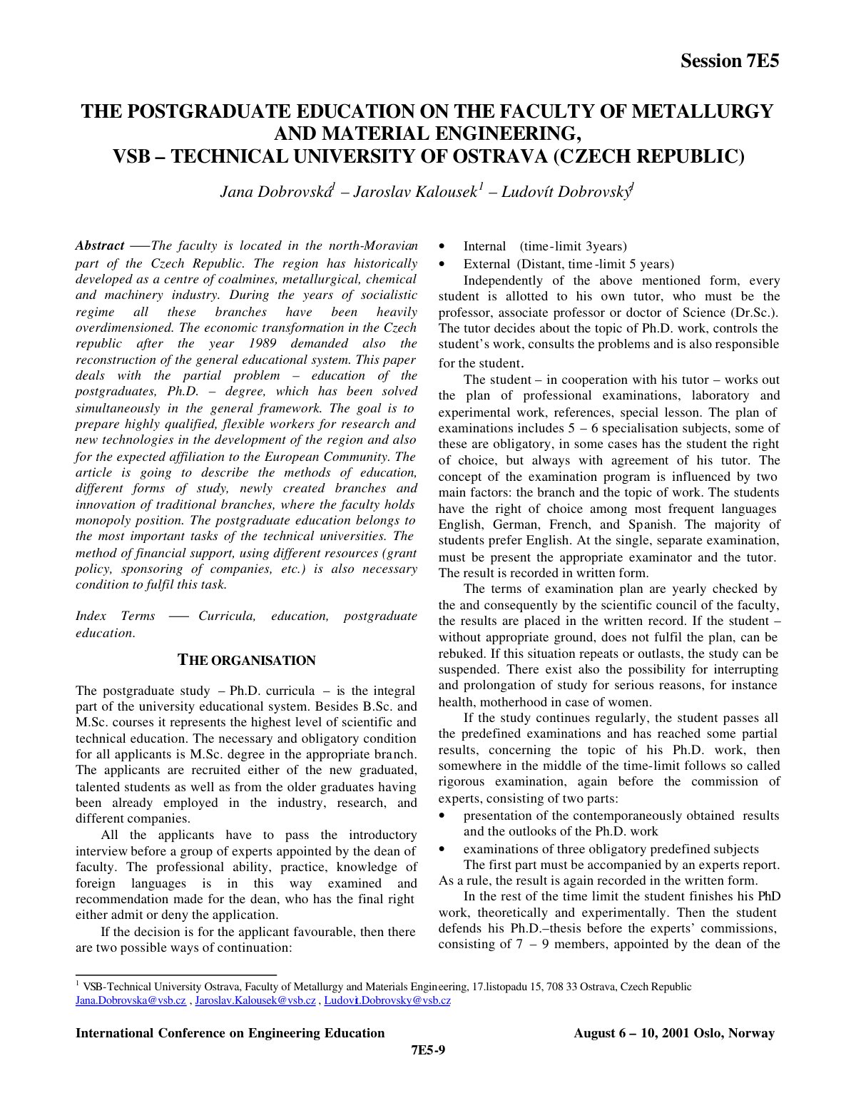 First page of International Conference on Engineering