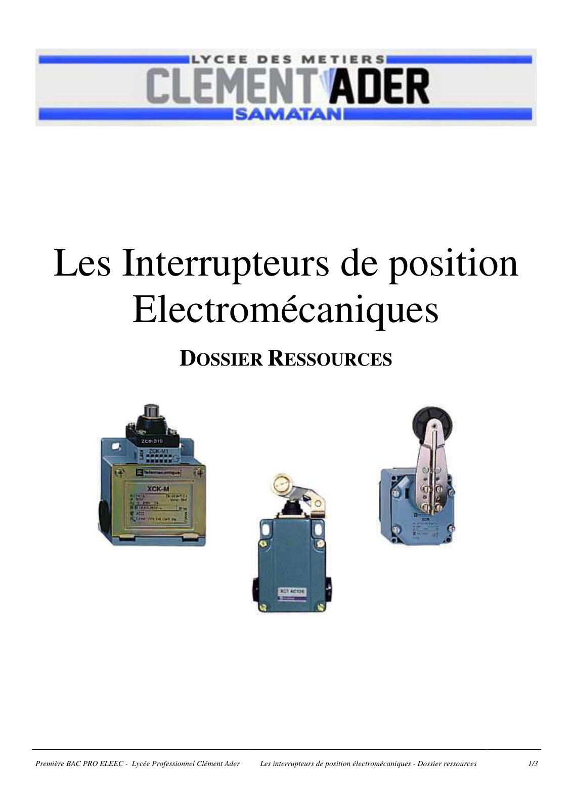 First page of interrupteurs position electromecaniques (1)