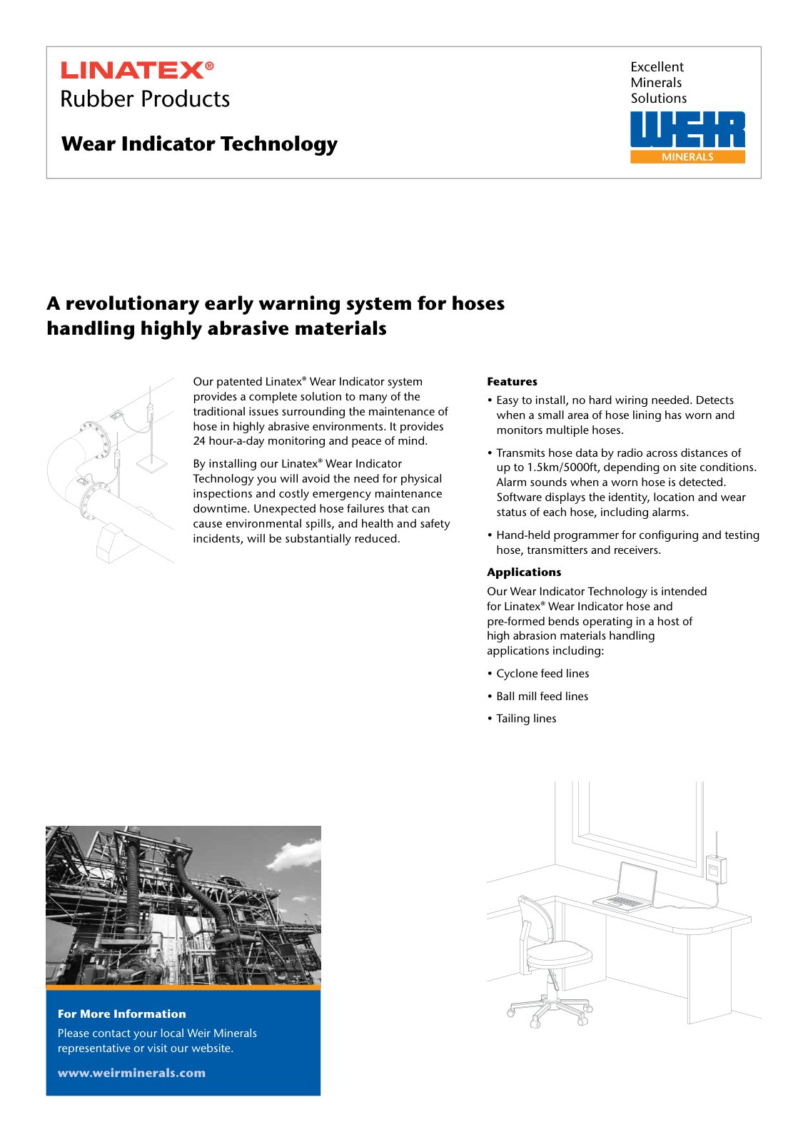 First page of LINATEX Rubber Products Wear Indicator Technology PREVIEW