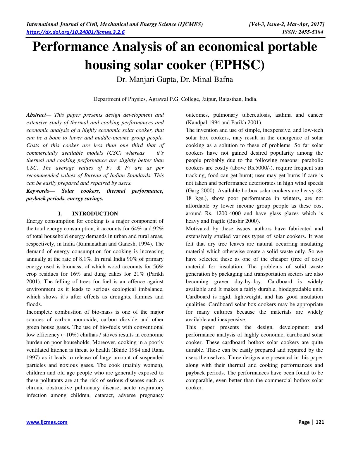 First page of Performance Analysis of an economical po