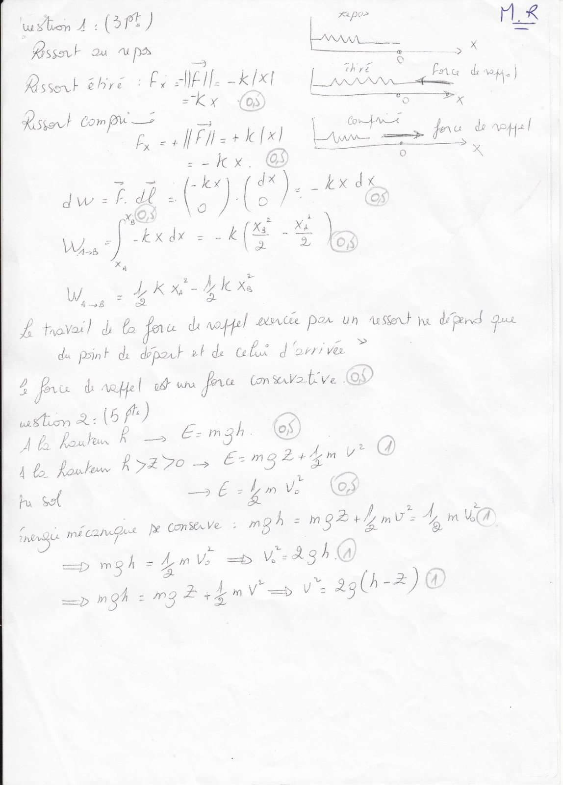 First page of corrige es2 mr 2013