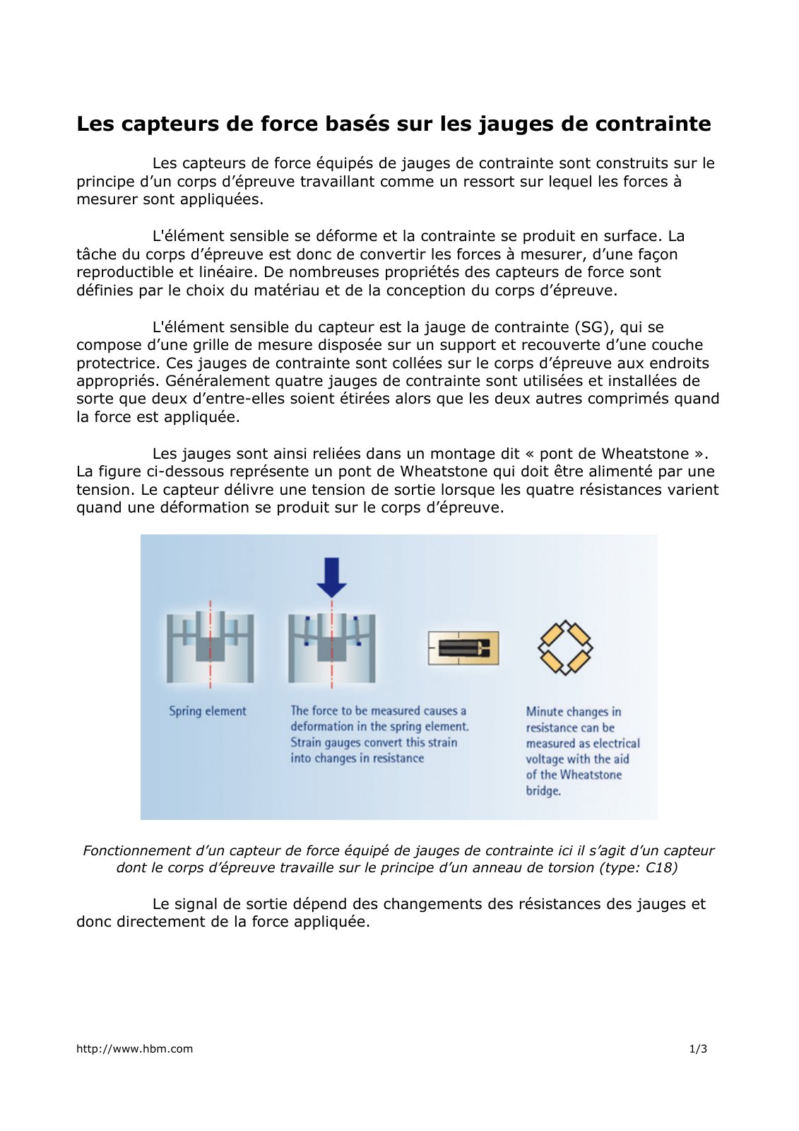 First page of capteur force jauges contraintes