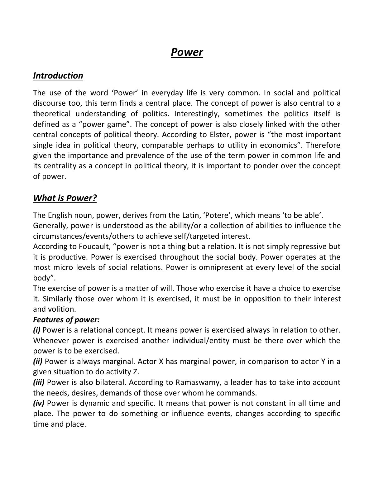 First page of Power