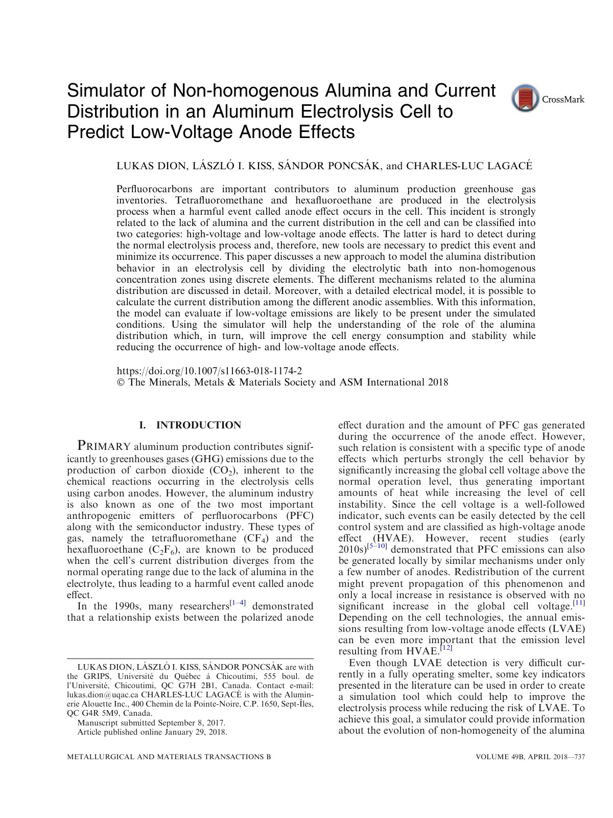 First page of Simulator of Non homogenous Alumina and