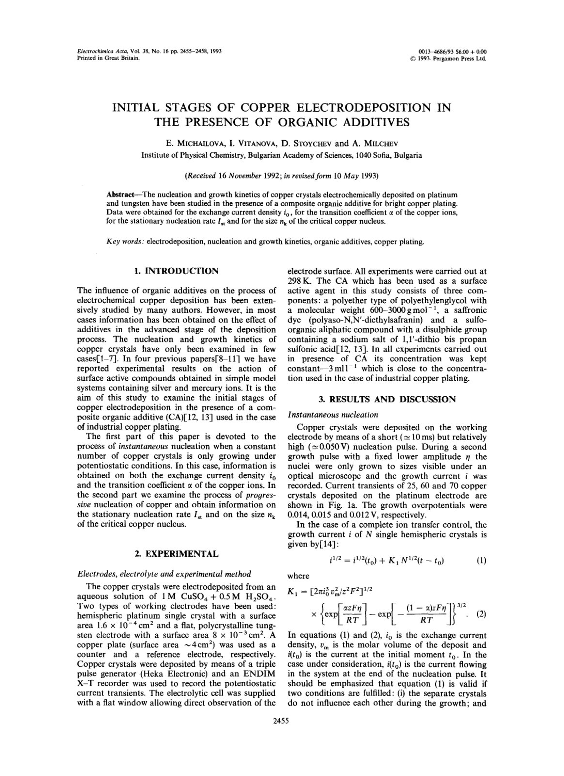 First page of Initial stages of copper electrodepositi