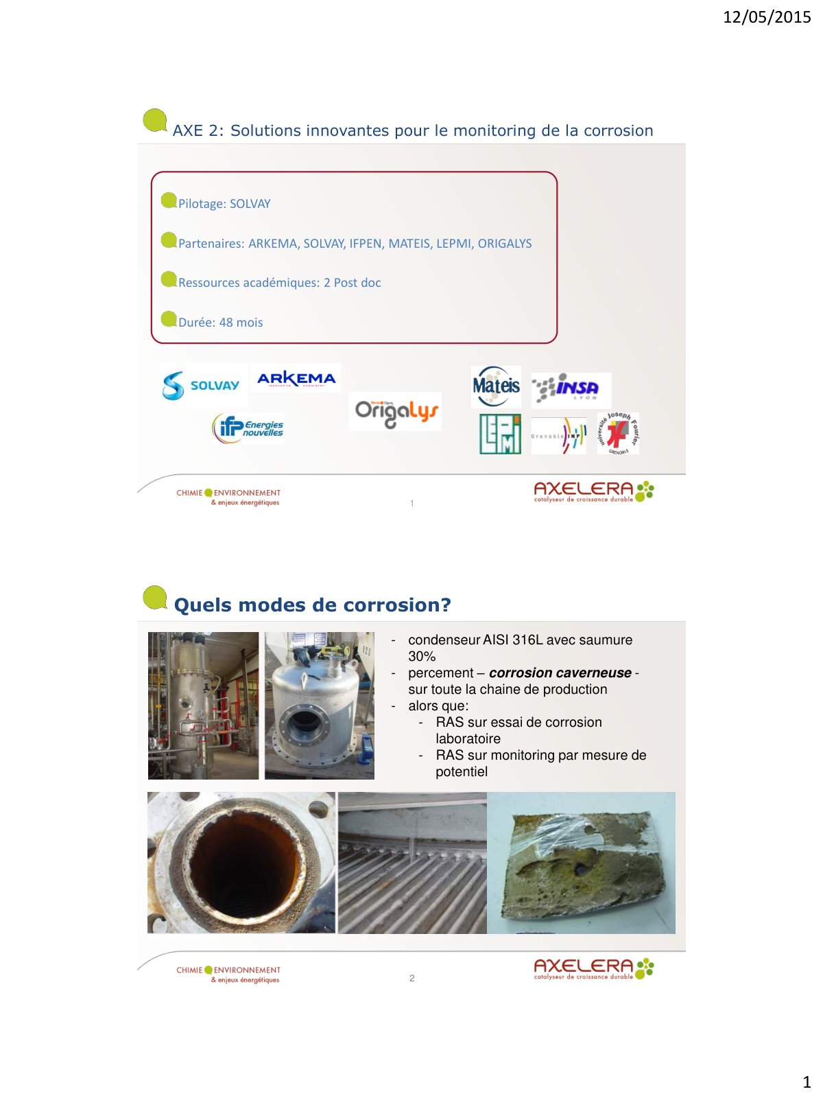 First page of 3 Journee Valorisation projet IREINE Axe 2