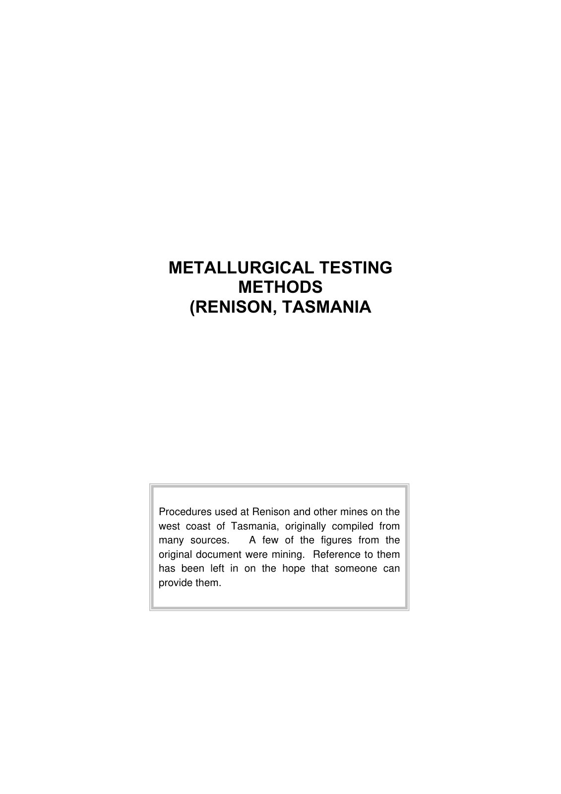 First page of Met test methods