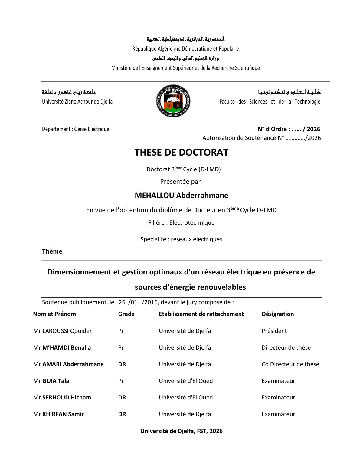 First page of THESEDEDOCTORAT Abderrahmane2026