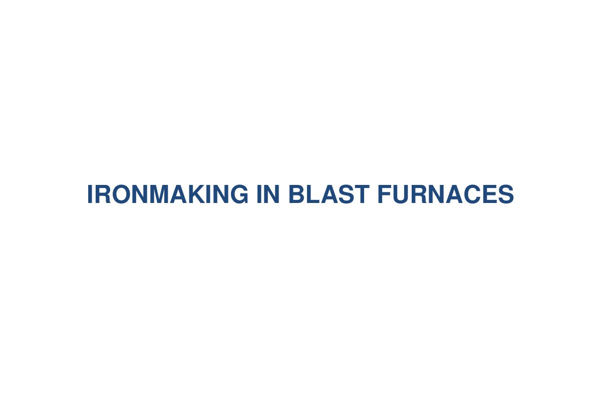 First page of 227559156 Blast Furnace Ironmaking