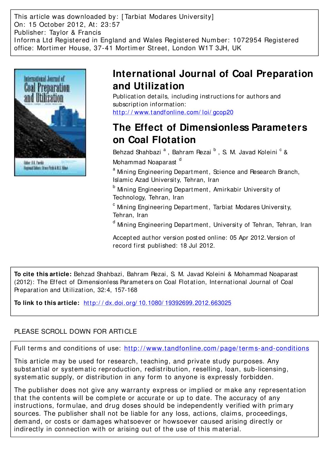 First page of The Effect of Dimensionless Parameters o