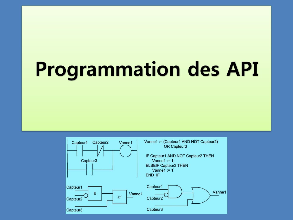First page of L3 GIM Réseau automates cours1 Programmation des API