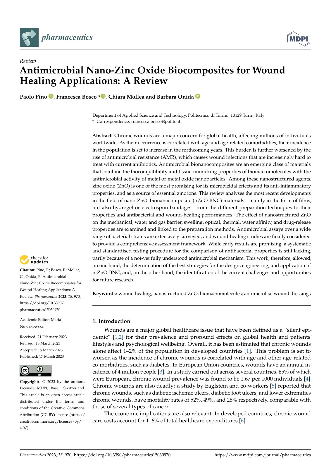 First page of Antimicrobial Nano Zinc Oxide Biocomposi