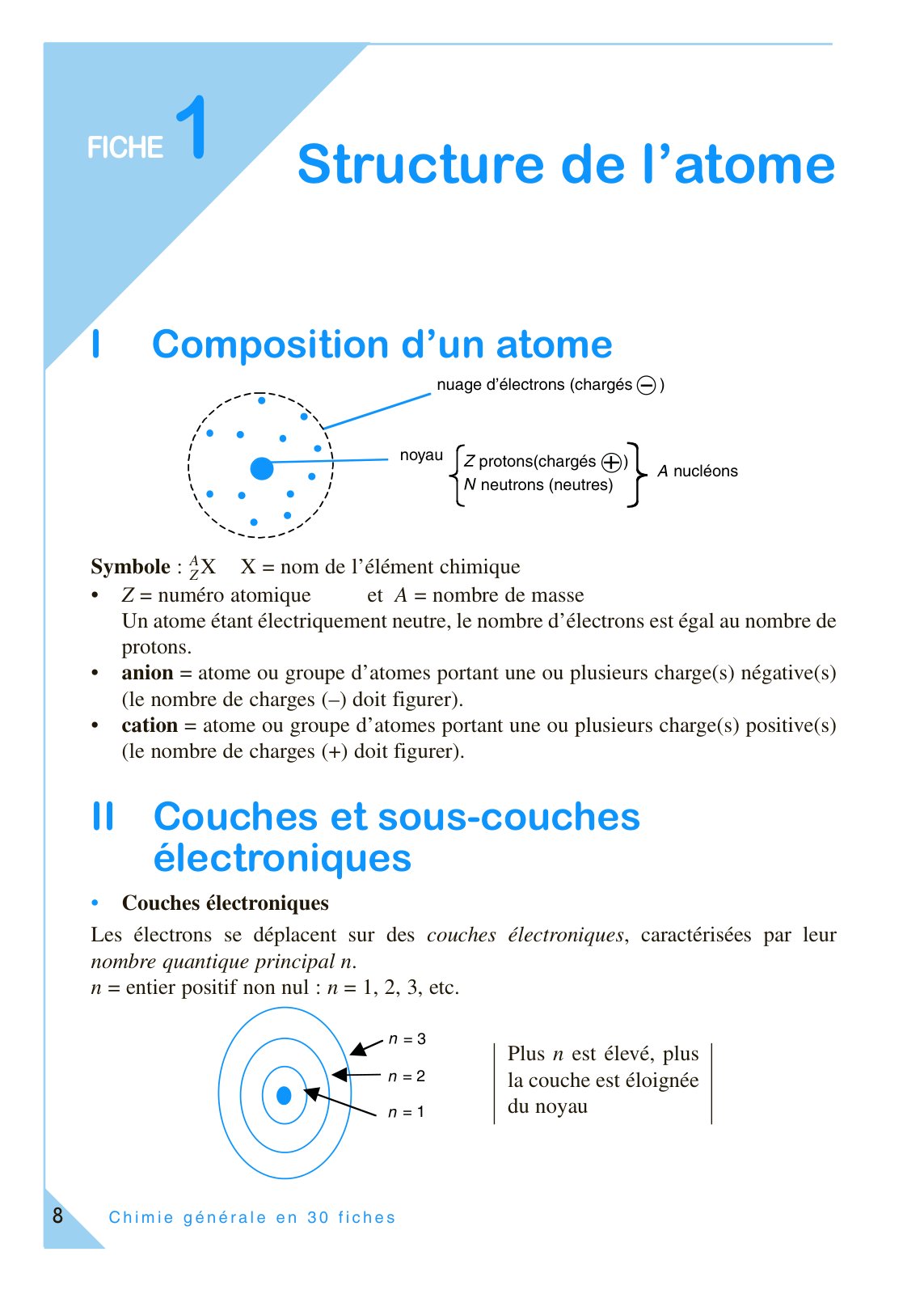 First page of Chimie generale en 30 fiches