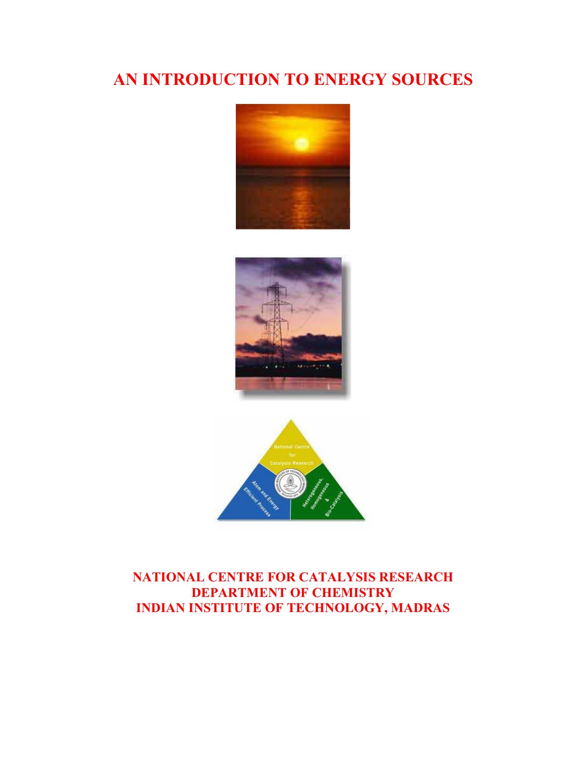 First page of AN INTRODUCTION TO ENERGY SOURCES