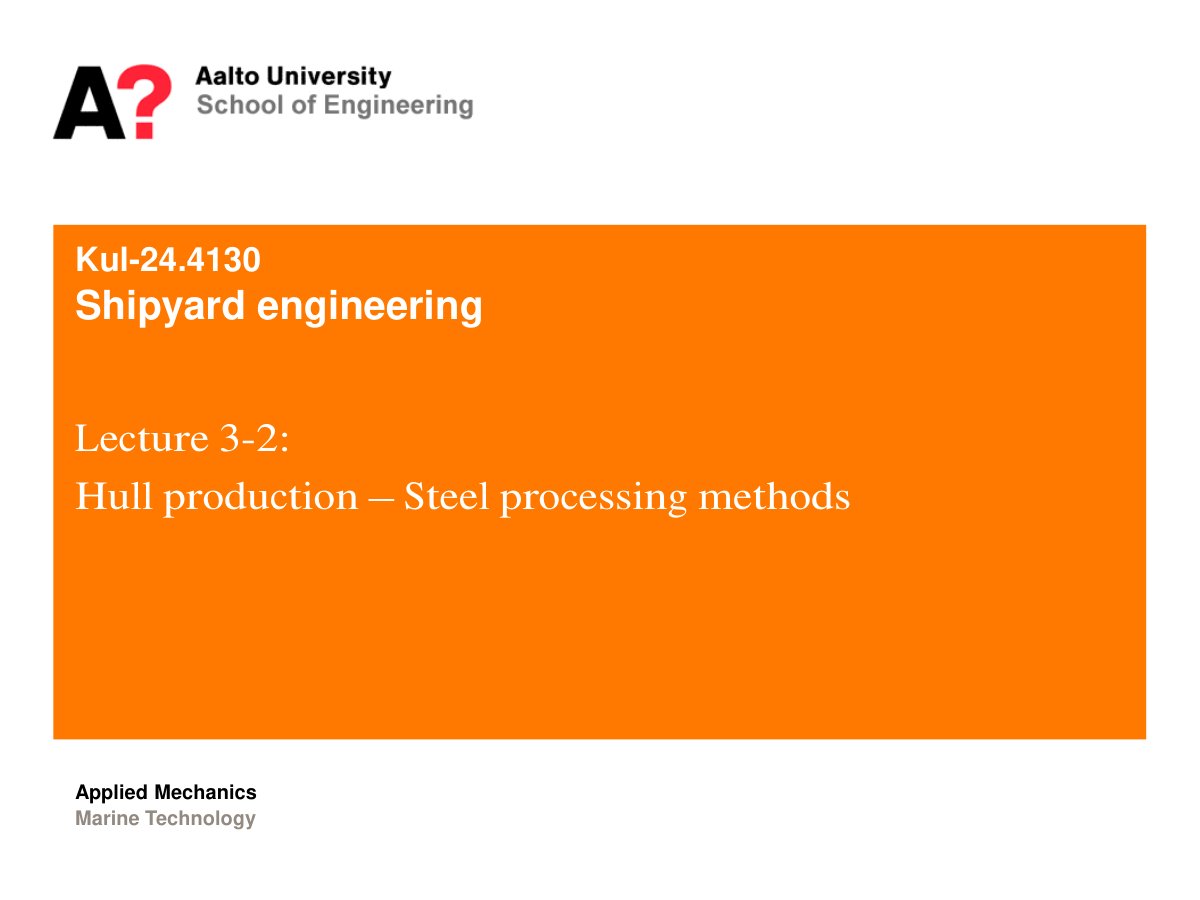 First page of L3 2   Steel processing method