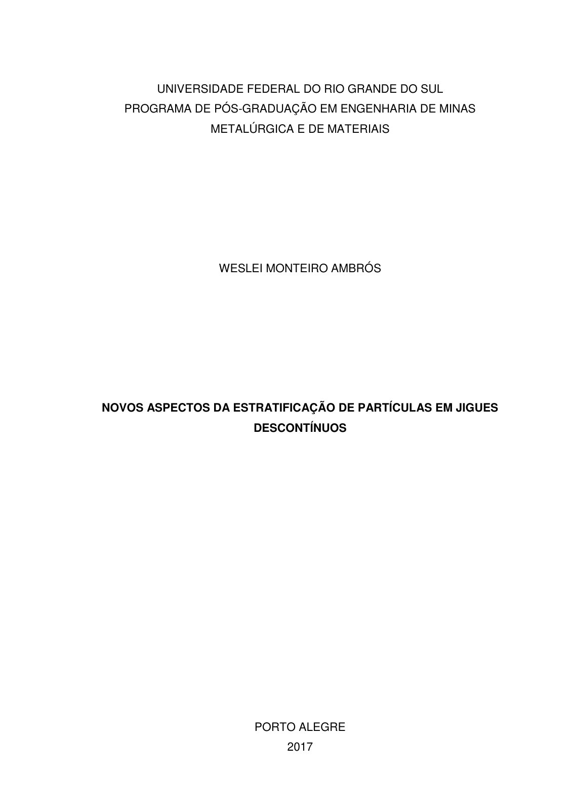 First page of Novos aspectos da estratifificacao de pa