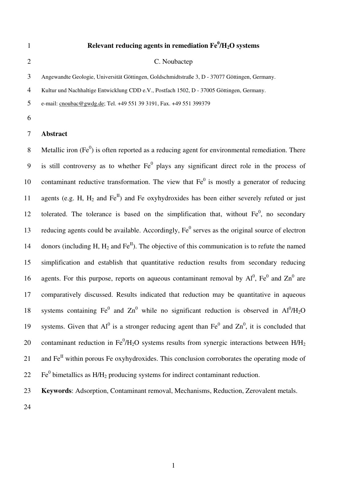 First page of Relevant Reducing Agents in Remediation