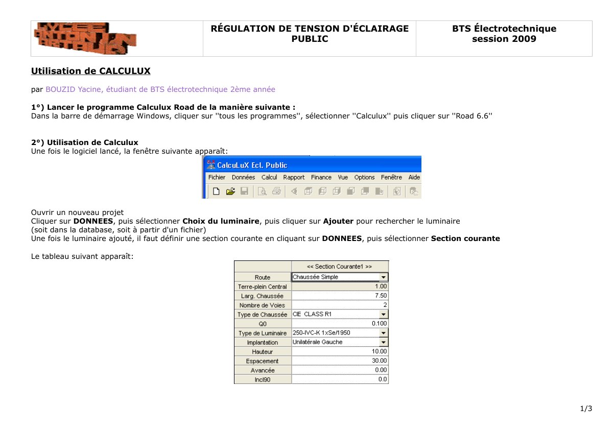 First page of didacticiel calculux