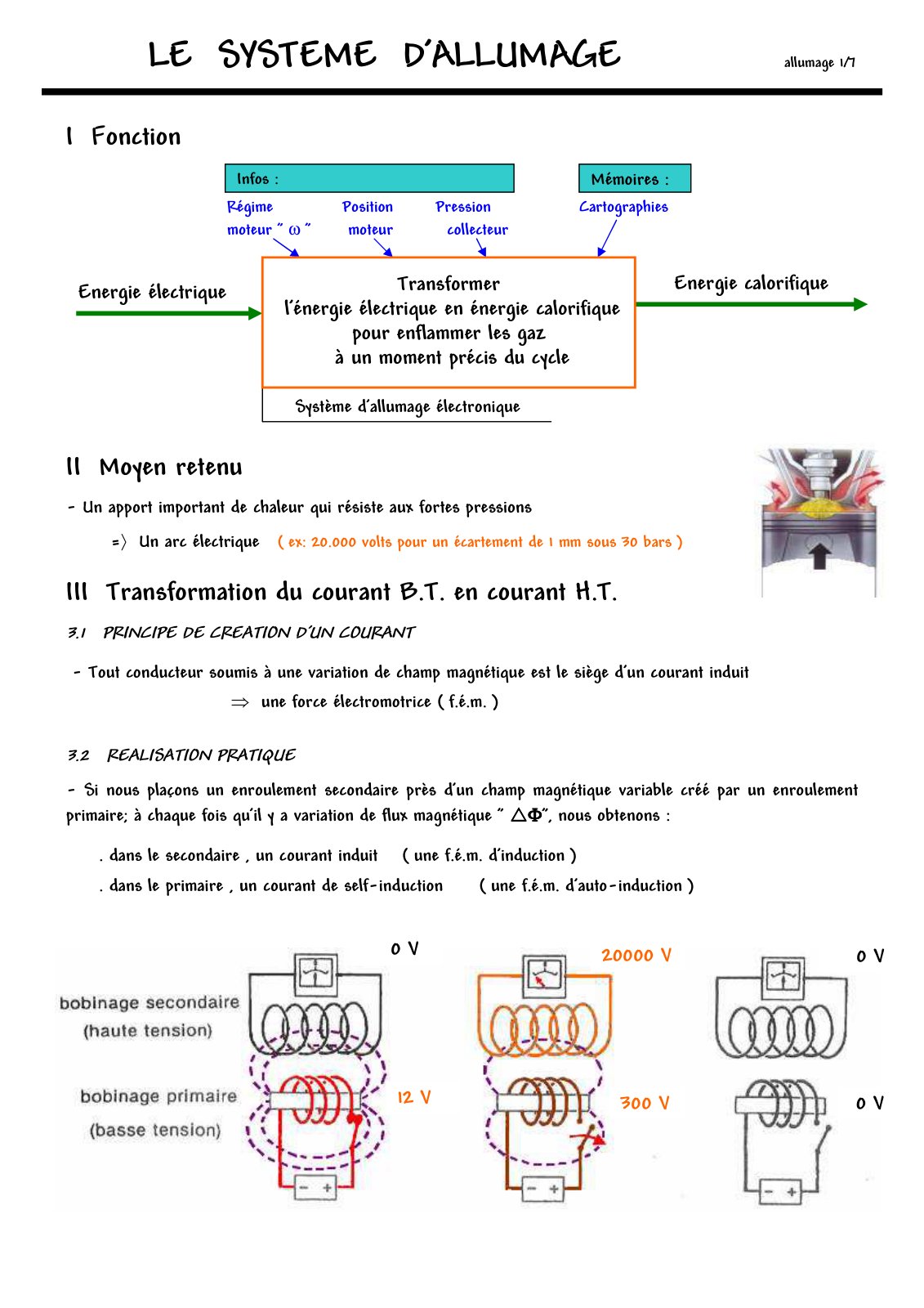 First page of systeme allumage
