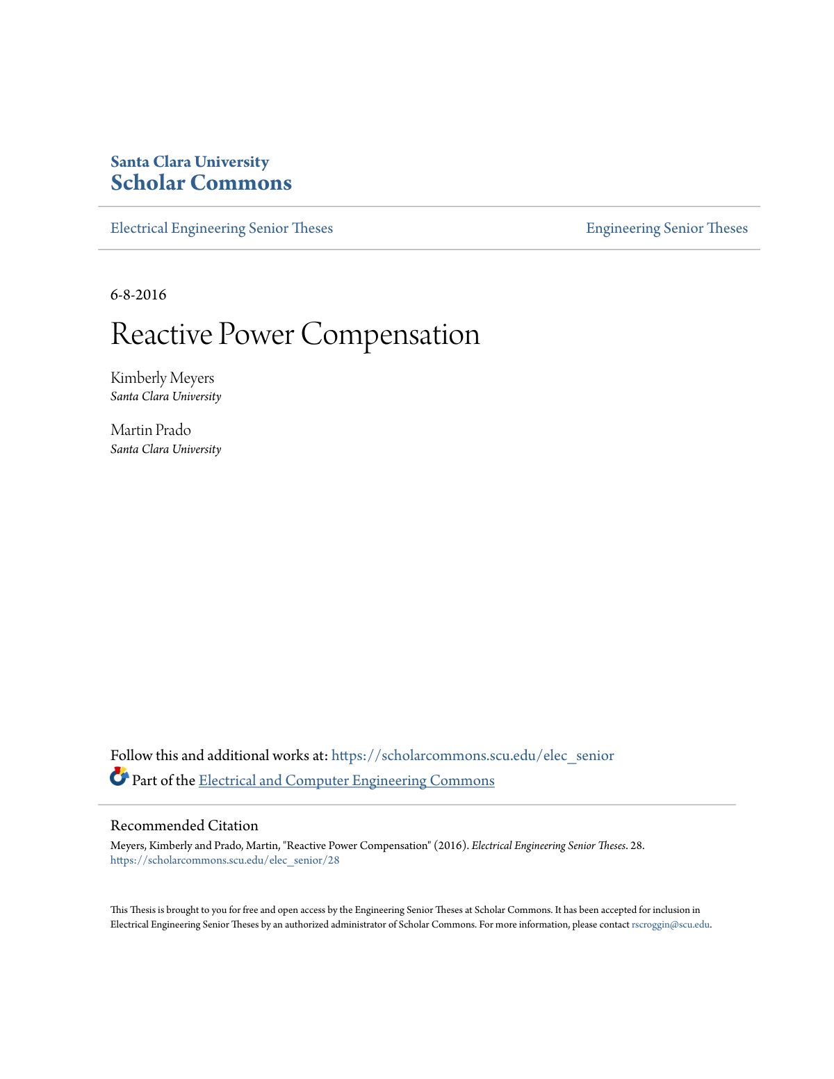 First page of Reactive Power Compensation