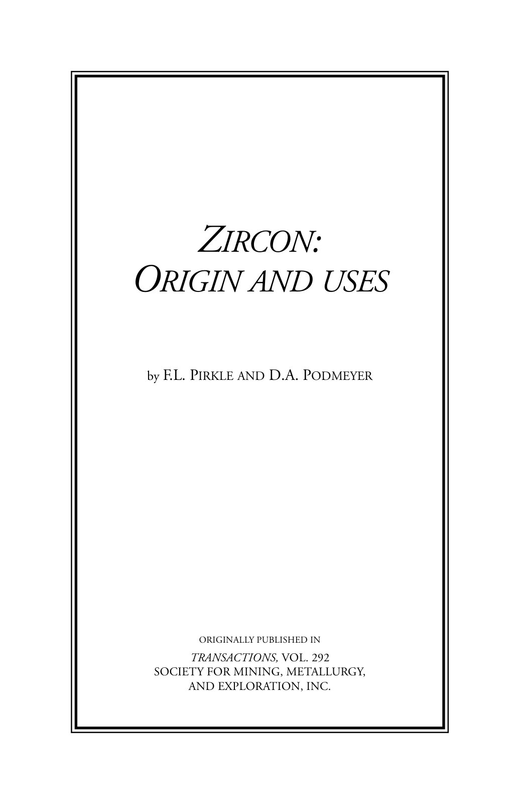 First page of 62.Zircon
