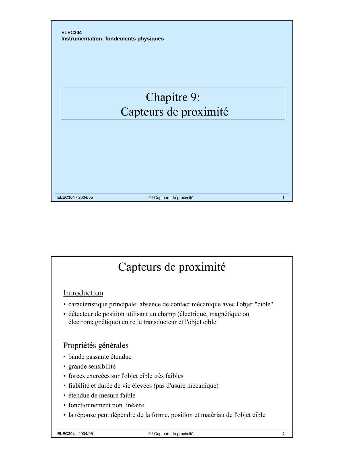 First page of IV.9 Capteurs proximite
