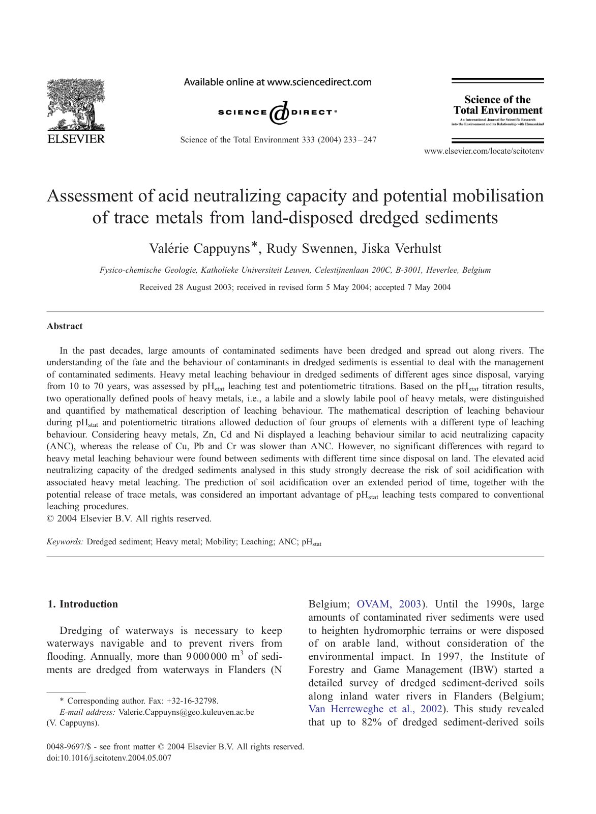 First page of Assessment of acid neutralizing capacity