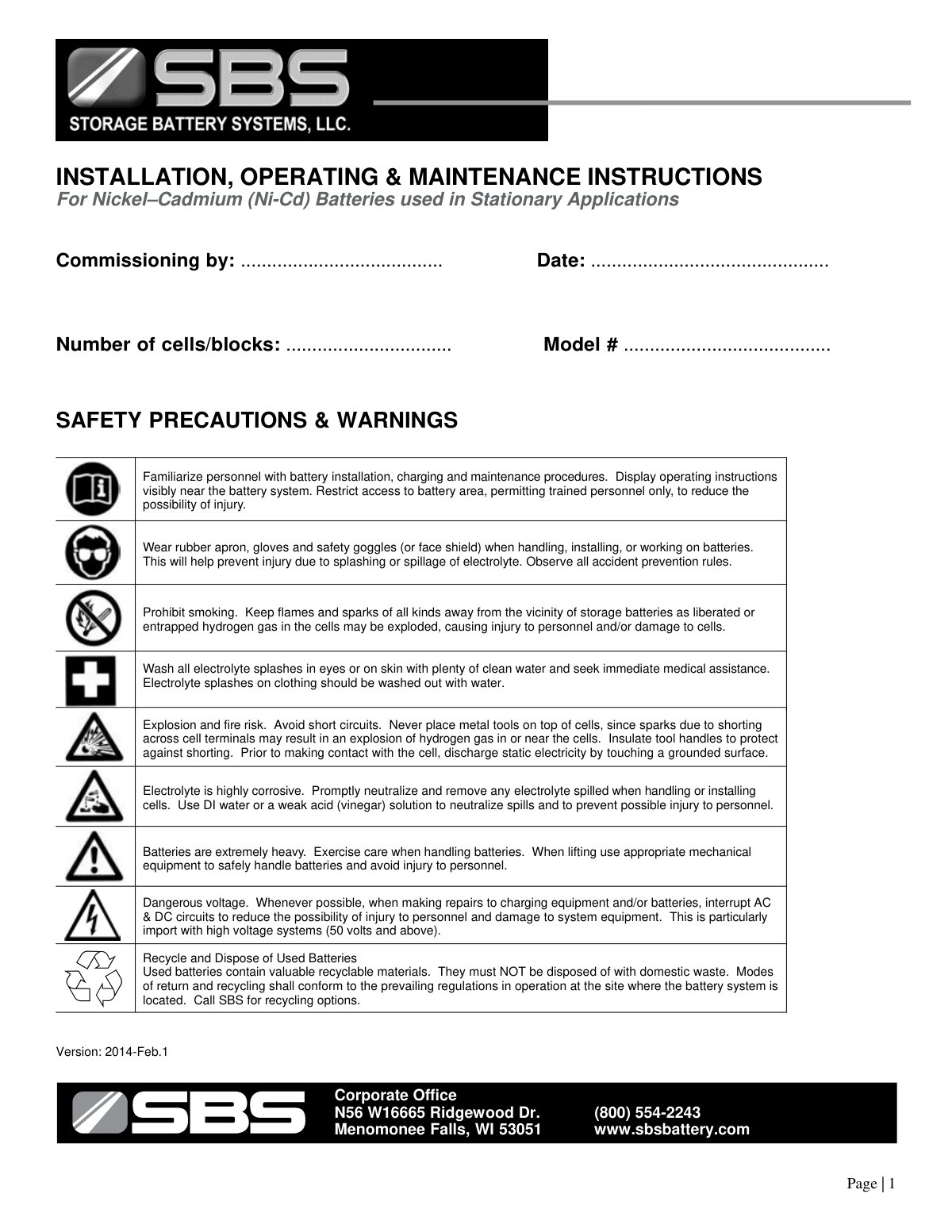 First page of Ni CadInstallation Operating 022014