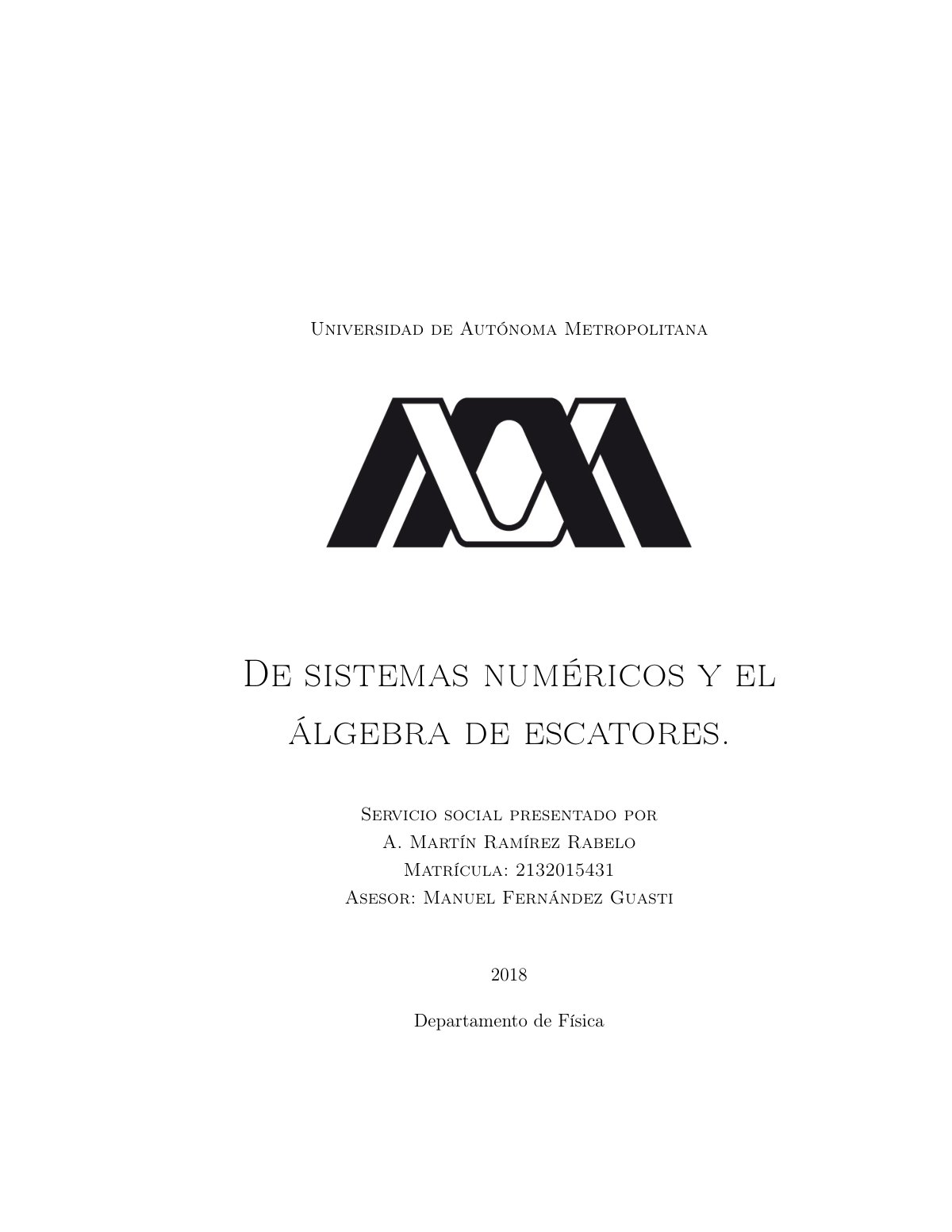 First page of De sistemas numericos y el algebra de es