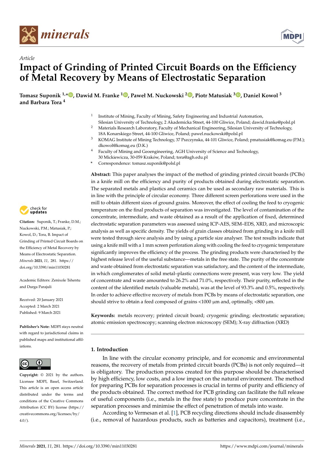 First page of Impact of Grinding of Printed Circuit Bo