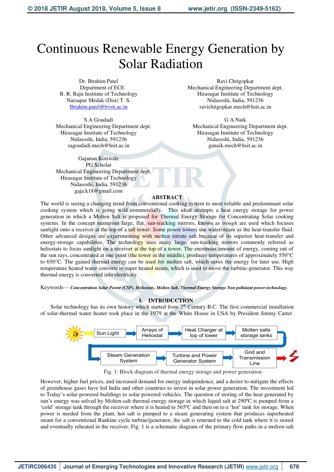First page of Continuous Renewable Energy Generation b