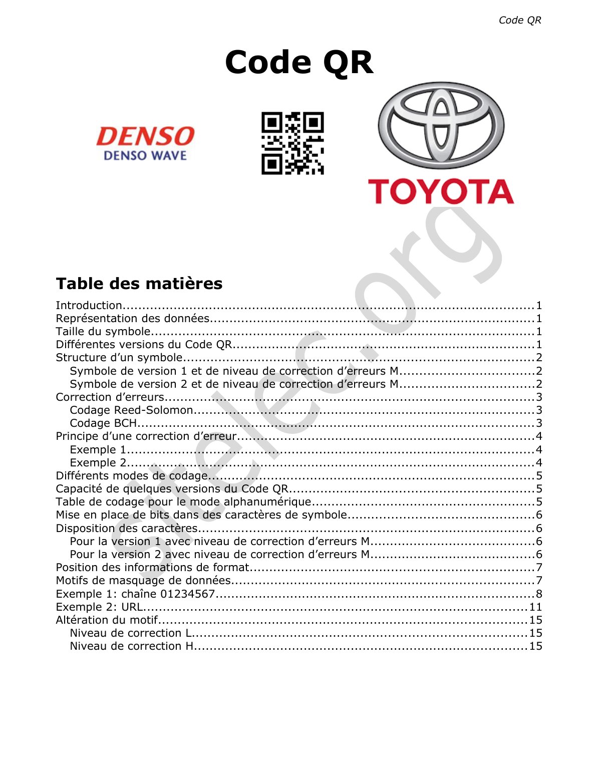 First page of Code QR