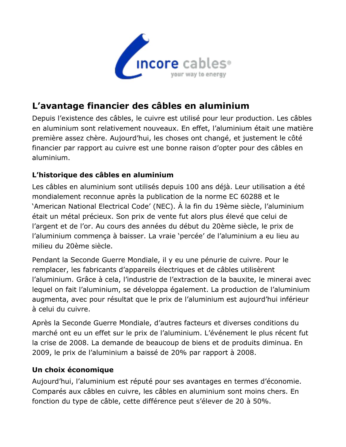 First page of avantage alu